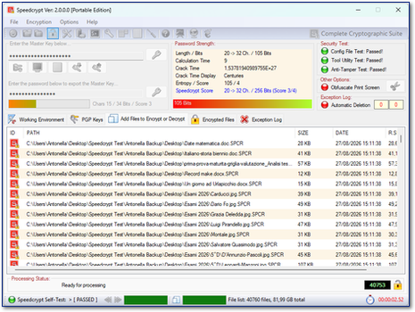 Speedcrypt massive Test