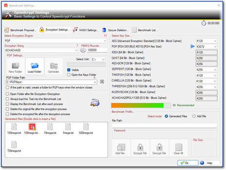 Speedcrypt Encryption Settings