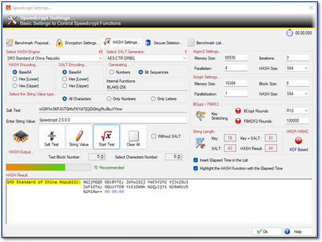 Speedcrypt Hash Settings